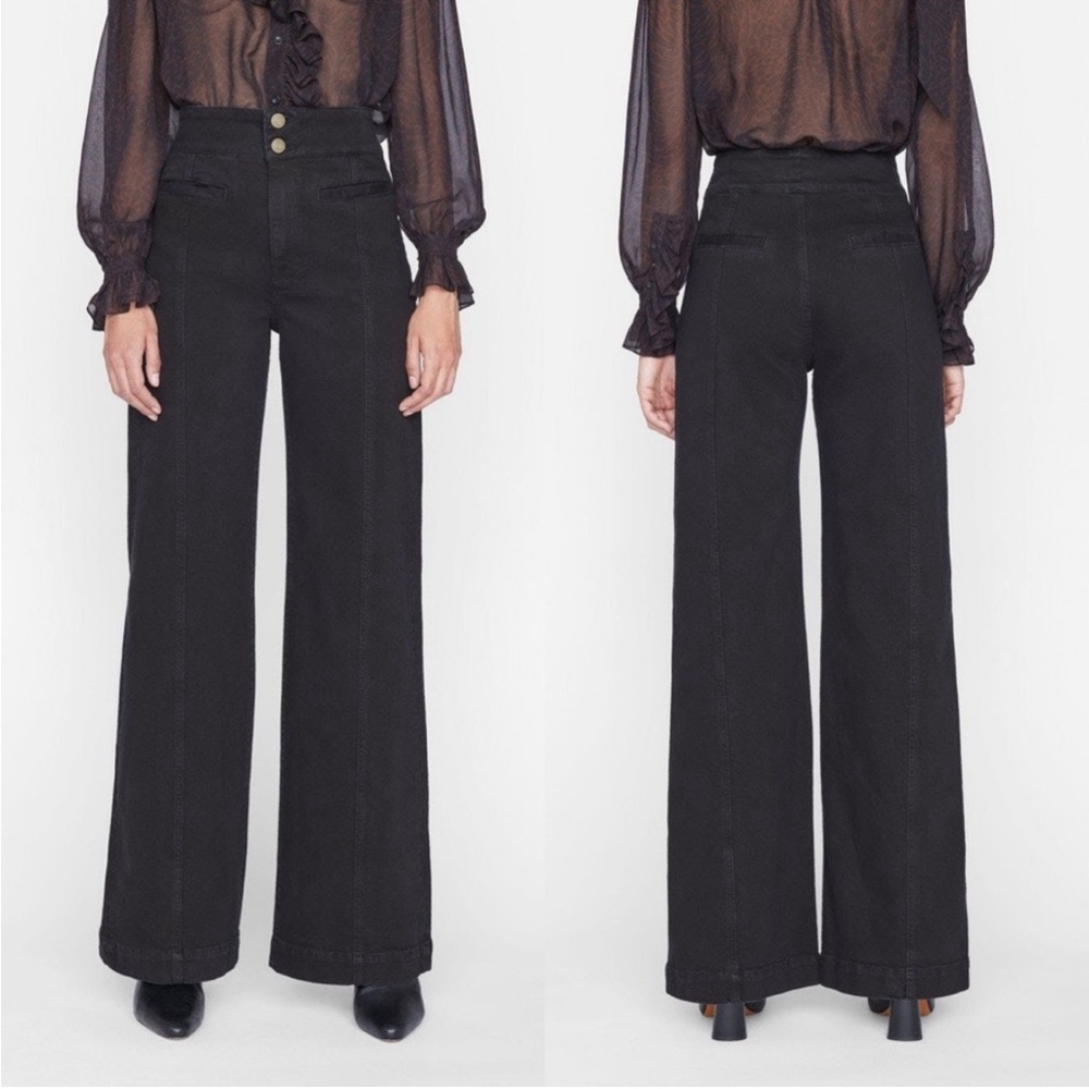Frame Tailored Wide Leg Jeans